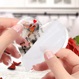 Acryl hart decoratie Valentijnsdag cadeau helder bureaustandaard liefde ornament item