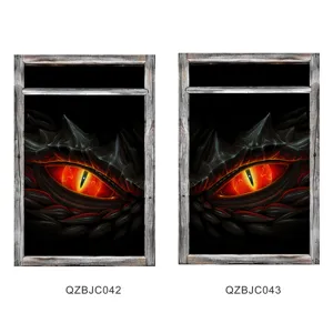 Halloween scary dragon eye fake window wall sticker festival home decor spooky party props