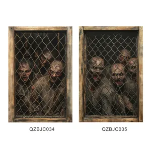 Decorazione di finestra finta di zombie di Halloween supporto spaventoso per festa a tema