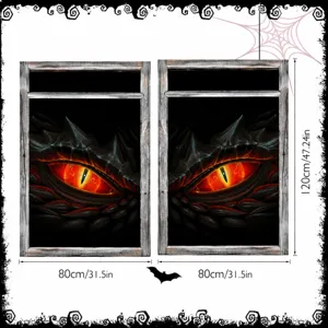 Halloween scary dragon eye window sticker gothic monster wall mural spooky holiday decor
