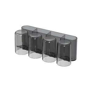 Wall Mounted Toothbrush Holder Set Plastic Punch Free Bathroom Storage Organizer With Upside Down Mouthwash Cups