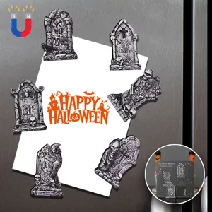 Wooden Halloween Refrigerator Magnets Ghost Skull Demon Kitchen Festival Decor Cartoon Cute Fridge Sticker Home Art