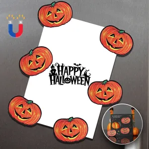 Halloween Wooden Refrigerator Magnets Pumpkin Ghost Skeleton Fridge Sticker Set For Kitchen Home Holiday Party Decor