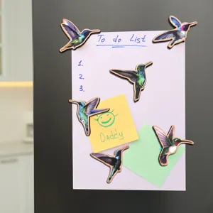 Houten magnetische kolibrie koelkastmagneten voor keuken decoratie, leuke notities.