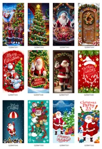 Weihnachts Türabdeckung Dekoration Banner Weihnachtsmann hängender Türvorhang Festliche Party