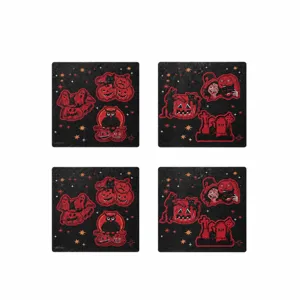 Halloween wooden magnetic fridge magnets spooky ghost cat skull kitchen holiday decor