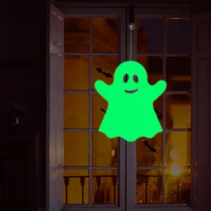 Halloween glowing ghost hanging decoration for window home party spooky holiday decor prop