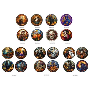 Halloween Buntglas Fensteraufkleber dekorative statische Folie gruselig Kürbis Katze Skelett