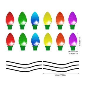 Set di adesivi magnetici riflettenti per lampadine di Natale per auto garage frigorifero
