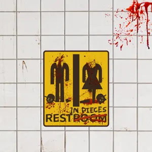 Halloween blutige Horror-Toilette Wandaufkleber gruseliges Schild wasserdichtes Dekor