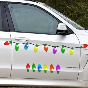 Natale adesivo magnetico per auto riflettente lampadina colorata decalcomania dettaglio