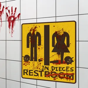 Halloween blutiger Toiletten Wandaufkleber gruselige Horror Dekoration Party Zubehör.