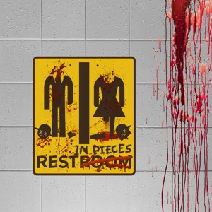 Halloween blutiger Horror WC Wandaufkleber gruseliges Badezimmer Schild Deko Party.