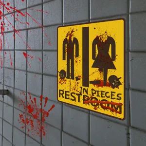 Halloween blutige Toilette Wandaufkleber Grusel Schild Deko Aufkleber für Party Heim Dekor