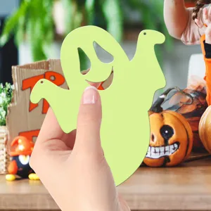 Halloween glow in the dark ghost wall sticker, double sided luminous hanging decor for party.