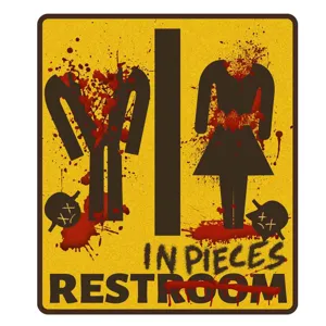 Halloween blutiges WC Warnung Aufkleber Wanddekoration Requisite gruseliges Schild Grafik
