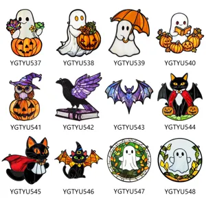 Halloween acrylic ghost pumpkin bat cat hanging ornament decorative party wall sign
