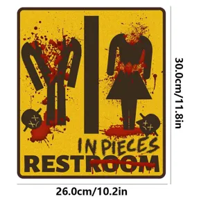 Halloween blutiger Toiletten Aufkleber Wand Horror Deko Schild 30x26cm gruselig Party