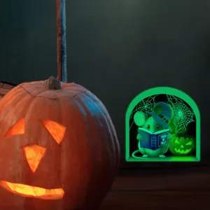 Halloween φωτεινό ποντίκι τρύπα αυτοκόλλητο τοίχου λάμψη στο σκοτάδι κολοκύθα ντεκόρ