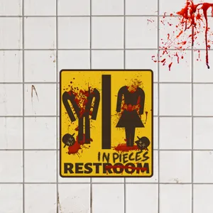 Halloween blutiger Toiletten Aufkleber Horror Schild gruselige Bad Deko Wandtattoo.