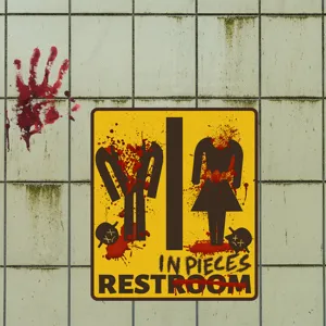 Halloween blutige Toilette Wandaufkleber gruselig Horror Dekoration Waschraum Schild