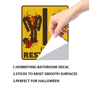 Halloween Horror Badezimmer Wandaufkleber gruselige Blut Warnschild wasserdichter Aufkleber