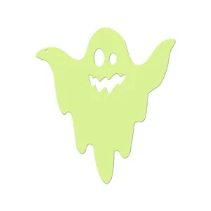 Detailed view of the Halloween luminous ghost wall sticker, featuring spooky hollow eyes and mouth.