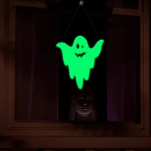 Halloween glowing ghost window hanging decoration luminous scary party prop spooky indoor decor