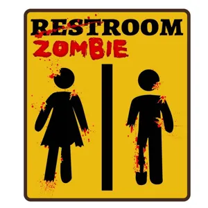 Halloween blutige Zombie Toilette Wandaufkleber Horror WC Schild wasserdichte Dekoration