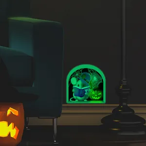 Φωτεινό αυτοκόλλητο τοίχου Halloween τρύπα ποντικιού φθορίου, διακόσμηση κολοκύθας.
