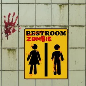 Halloween blutiger Toiletten Zombie Wandaufkleber gruseliges Horror Schild Badezimmer Dekor