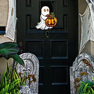 Halloween Ghost Pumpkin Acrylic Hanging Pendant Wall Door Decor Festival Party Ornament