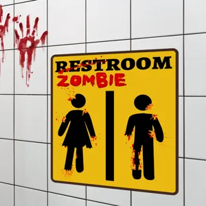 Halloween blutiger Zombie WC Wandaufkleber gruseliges Toiletten Schild Dekor wasserdicht
