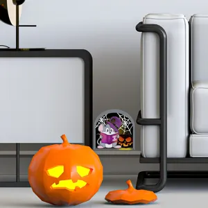 Λεπτομέρεια φωτεινού αυτοκόλλητου τοίχου Halloween τρύπα ποντικού, φθορίζον σχέδιο.