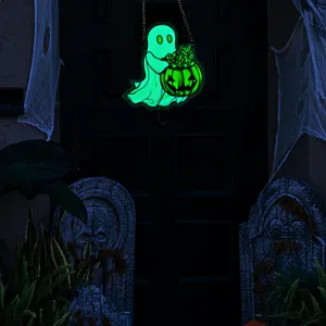 Halloween glowing acrylic ghost hanging decoration for wall party decor indoor outdoor