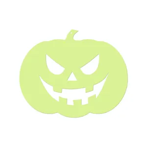 Halloween hanging luminous pumpkin wall sticker detail view, festive glowing decoration prop.