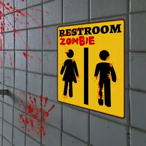 Halloween Zombie Toilette Wandaufkleber, blutiges Horrorschild Dekor, Party Aufkleber.