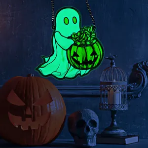 Halloween glowing ghost acrylic hanging decoration spooky party wall decor