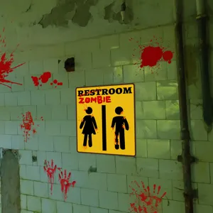 Halloween Zombie Toilette Wandaufkleber, gruseliges blutiges Badezimmer Schild Party.