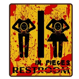 Halloween blutiger Toiletten Wandaufkleber mit Horror Design für gruselige Party Dekoration.