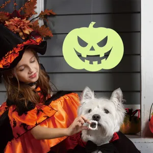 Halloween hanging glowing pumpkin decoration double-sided luminous party wall sticker decor