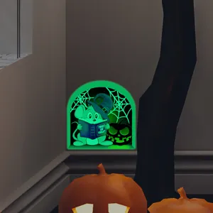Halloween φωτεινό αυτοκόλλητο τοίχου τρύπα ποντικιού που λάμπει στο σκοτάδι διακόσμηση