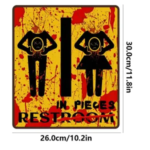 Halloween Blutiger WC Aufkleber Horror Toilette Schild Dekoration Wandtattoo 30cm