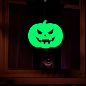 Halloween glowing pumpkin window hanging decoration spooky luminous sign party prop