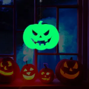 Halloween hanging luminous pumpkin window sticker glow in the dark holiday party decor