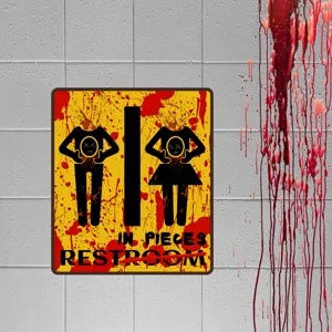 Halloween Horror WC Wandaufkleber mit blutigem Design, gruselige wasserdichte Deko.
