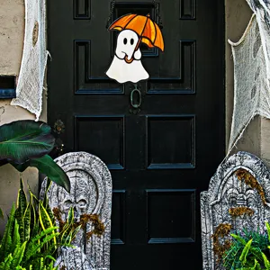 Halloween ghost hanging decoration acrylic pendant spooky party door wall ornament props