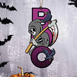 Halloween Holz BOO Hängeschild doppellagig gruselig Festlich Wand Tür Party Deko Anhänger
