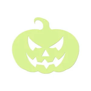 Halloween luminous pumpkin wall sticker detail view, spooky glow decoration for holiday party.
