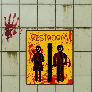 Halloween blutiger WC Wandaufkleber gruseliges Horror Schild Dekor für Party Spukhaus